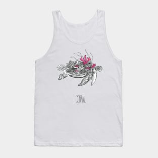 Coral turtle Tank Top